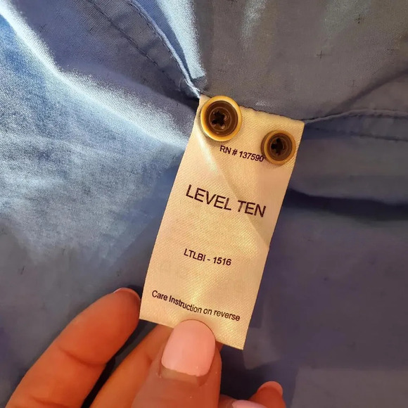 LEVEL TEN AUTHENTIC Blue Cotton Button Down Dress Shirt Boys Size Small (8) EUC - Picture 3 of 15